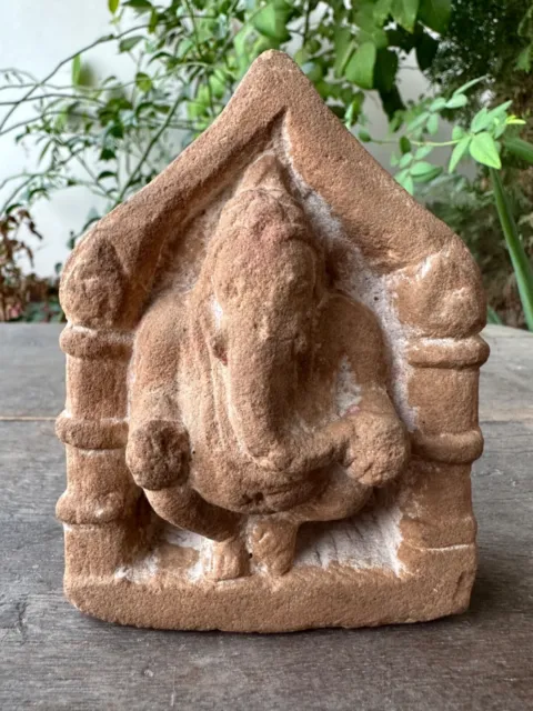 Antik Sand Stein Hindu God Ganesha Tempel Form Worship Heilige Gottheit Skulptur