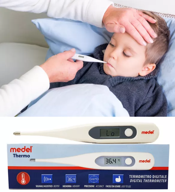 TERMOMETRO DIGITALE DISPLAY LCD Misura Temperatura Febbre Adulti Bambini  Neonato EUR 9,99 - PicClick IT