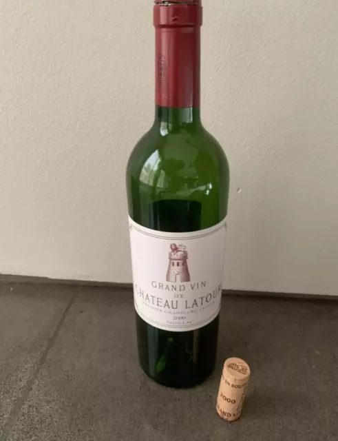 Chateau Latour 2000 (With Cork and Top Foil) Vintage Empty Wine Bottle