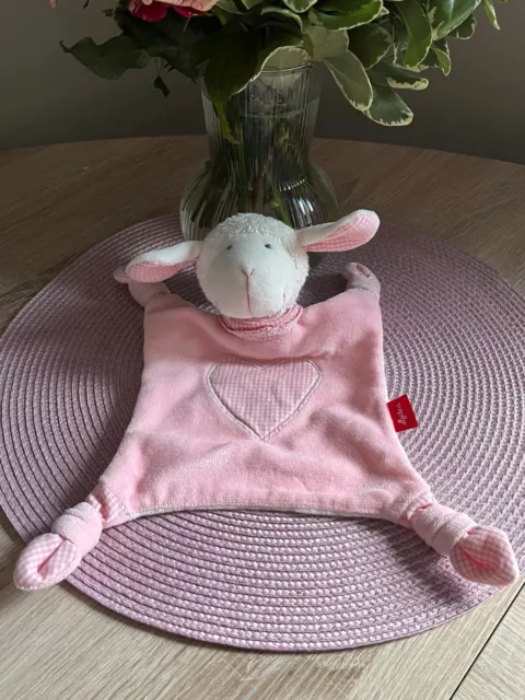 💕Schmusetuch Kuscheltuch Sigikid 40961  Schaf Lamm rosa Herz 💕  selten