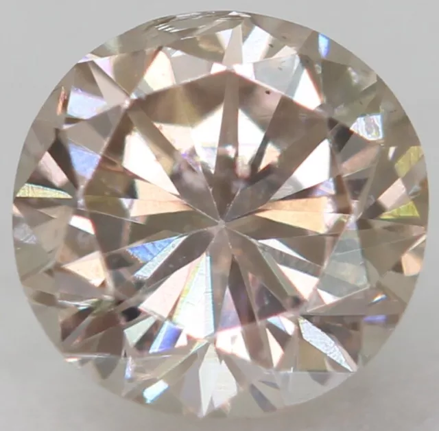 Cert 0.21 Carat Pinkish Brown VS1 Round Brilliant Enhanced Natural Diamond 3.82m