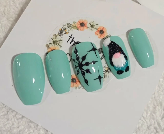 Esmalte de uñas de Navidad Gonk esmalte prensado sobre uñas postizas