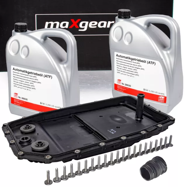 MAXGEAR Ölwanne 10L FEBI Öl für BMW Automatikgetriebe 6HP26 6HP28 6HP32 Stecker