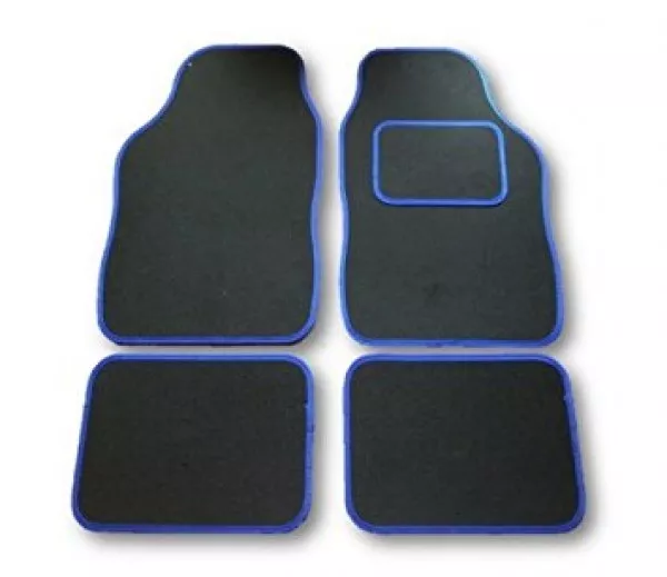 Universal Car Van Taxi Truck Black & Blue Trim Car Floor Mats