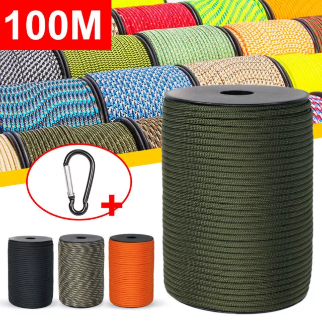 300FT 100M 4mm 550 Paracord Parachute Corde 7 Intérieur Brins