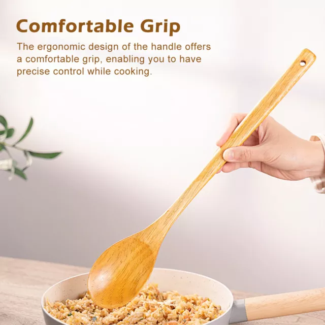 Convenient Brewing Cooking Stew Long Handle Wooden Spoon Mixing Comfortable Grip