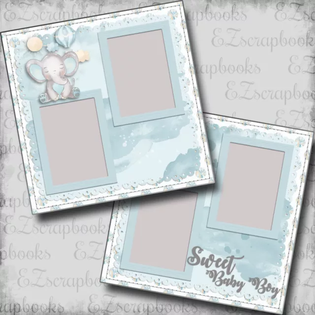 Sweet Baby Boy - 2 Premade Scrapbook Pages - EZ Layout 6054