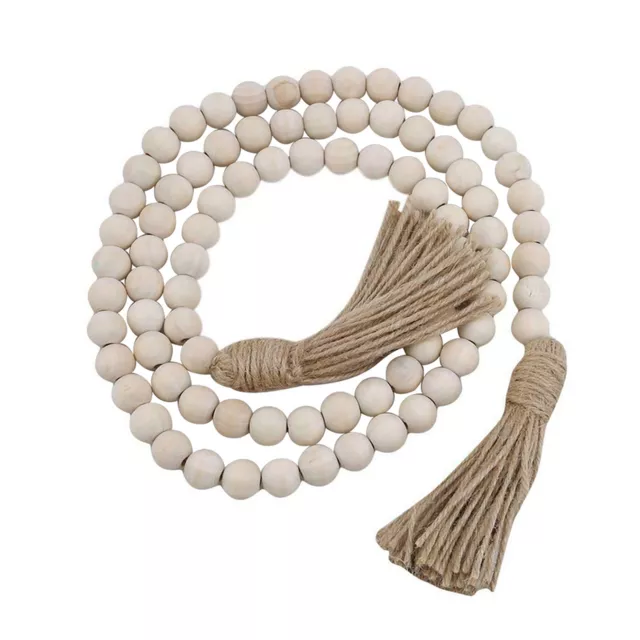 Pendant Attractive Simple Wooden Beads Linen Rope Tassels Pendant Linen Rope