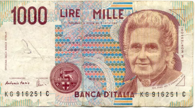 ITALIE ITALY ITALIA 1000 LIRE MONTESSORI état voir scan 251