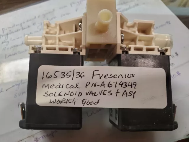 Fresenius Medical A674349 Solenoid Valve Assemblies (2 Solenoids )16535/36