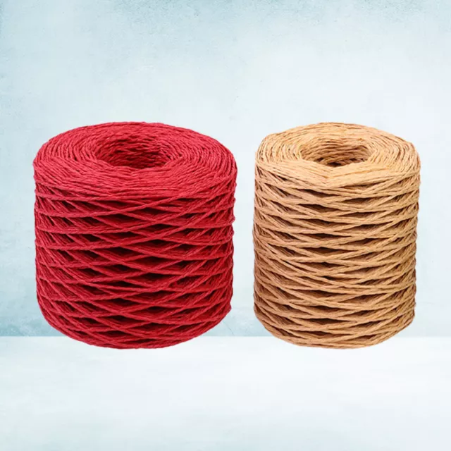 2 Rolls Paper Wire Cord Flower Bundle Binding Banquet Double Strand