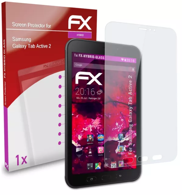 atFoliX Glasfolie für Samsung Galaxy Tab Active 2 Panzerfolie 9H Schutzpanzer