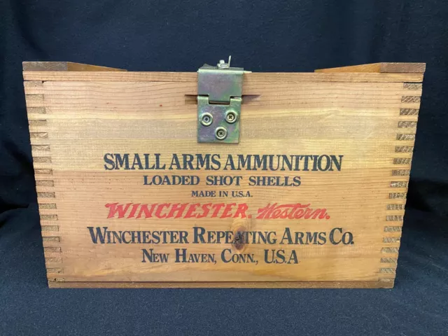 Vintage NOS Winchester Western Small Arms Ammo Ammunition Wood Box Crate