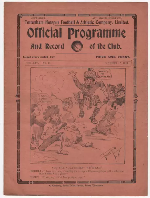 Tottenham Hotspur Spurs V London Caledonians 1921-22 Challenge Cup Prewar Signed