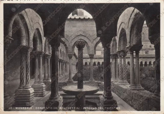 Monreale Convento Benedettini interno chiostro Palermo Cartolina