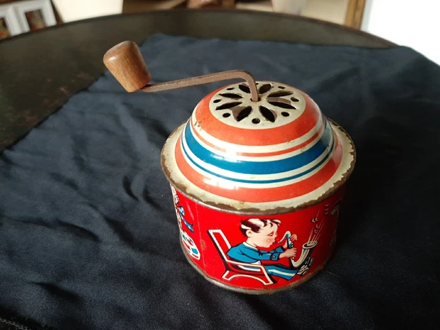 Jouet Ancien Moulin Boîte à Musique Fuchs - Tôle - Made In Western Germany