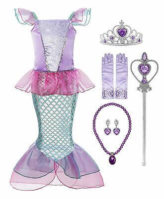Kids Mermaid Set Girls Princess Fancy Dress Party Cosplay Costume Dress Up Week