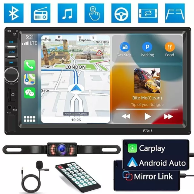 Apple Carplay Car Stereo Radio Android Auto 7" 2Din Touch Screen Bluetooth Play