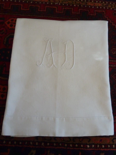 Ancienne Nappe Linge Basque Tissé Tapis De Table Antique Vintage