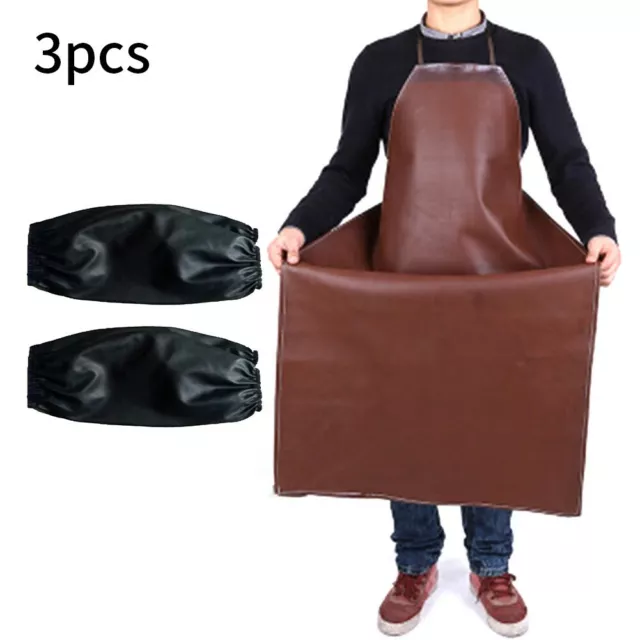 Leather Welder Welding Carpenter Blacksmith Apron Protection Clothing 97cm AU 3