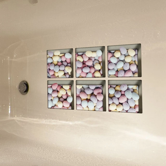 6 pegatinas de bañera 3D antideslizante impermeable bañera desmontable Au