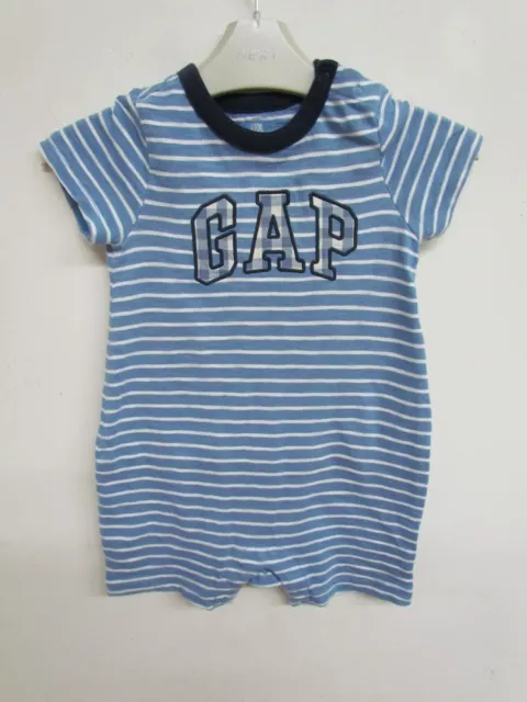 Gap Baby Boys  Blue stripe Romper age 12-18 months  BK420y