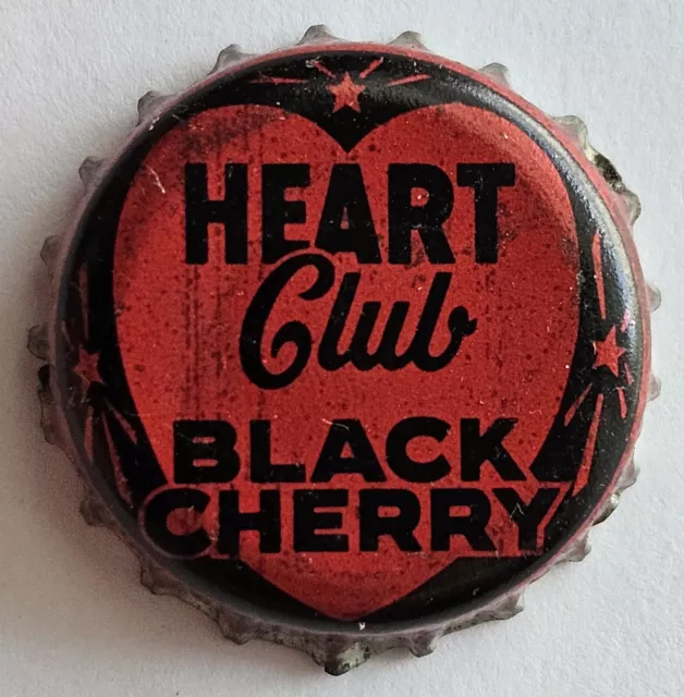 Heart Club Black Cherry Cork Lined Soda Bottle Cap; Bluffton, IND - Used