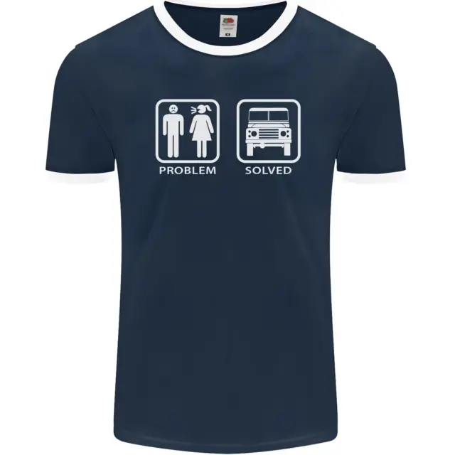 T-shirt Ringer da uomo 4x4 Problem Risolved Off Roading Road fotol 2