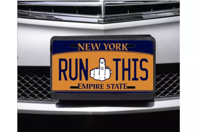 New York Run This Empire State License Plate for Car Front, Aluminium 6"x12" 3