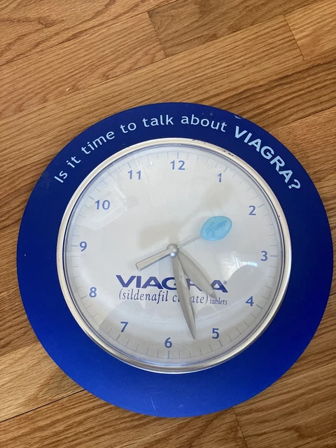 Vintage Working Viagra Pfizer Wall Clock Battery Operated 12”