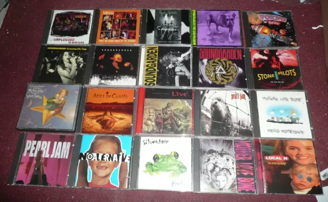 Lot 20 Empty CD Jewel Cases Artwork Only NO CDs!  Grunge 90s Nirvana Soungarden