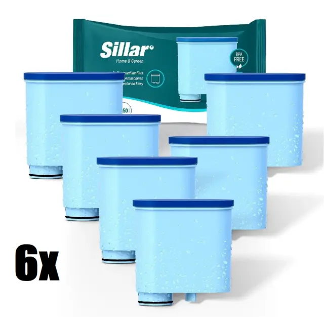 6x Filtre Sillar, compatible avec Saeco Philips AquaClean CA6903
