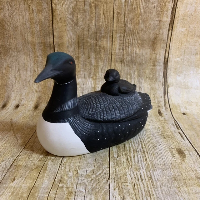 Loon X Baby Figurine FLAW Hand Painted Ceramic Hobbyist Felt Bottom