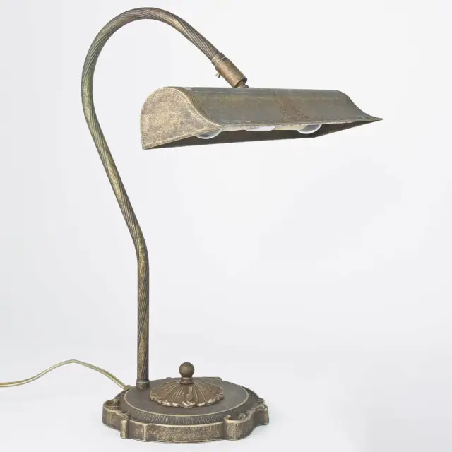 Lámpara de Mesa de Latón Klavierleuchte Vintage Hecho a Mano E14 Escritorio