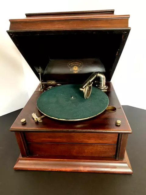 Antique Columbia Grafonola Type C-2 Phonograph w Mahogany Case "AS IS"