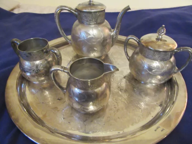 Vintage Pairpont MFG  Co. Quadruple Plated Silver Coffee Serving  Set  #324