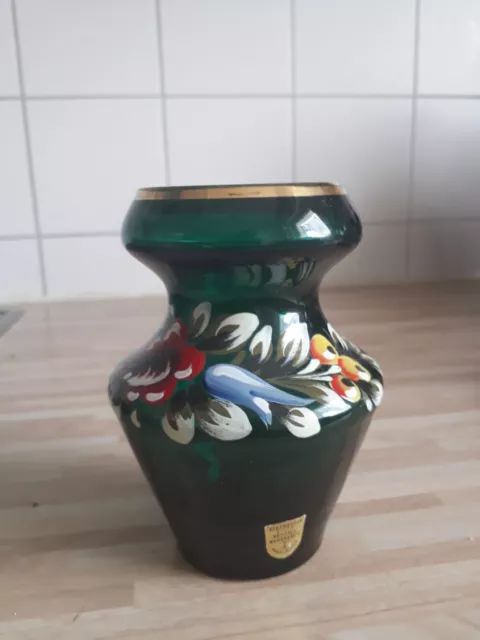 Kristallglas Kleine Vase mit Goldrand