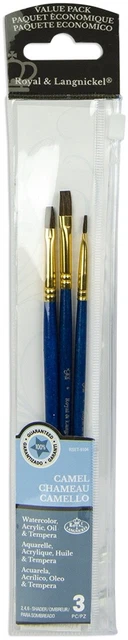 Juego de cepillos Royal Lannickel Sable Value Pack-3/paquete 9104