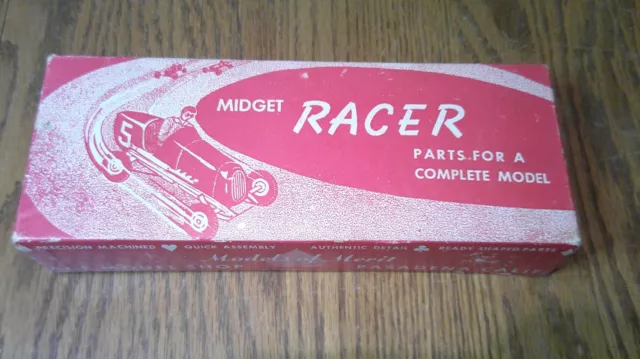 vintage midget racer parts for a complete soap box derby model original box  Z85