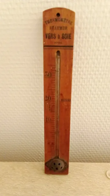 Thermomètre ancien en bois - Ma valise en carton