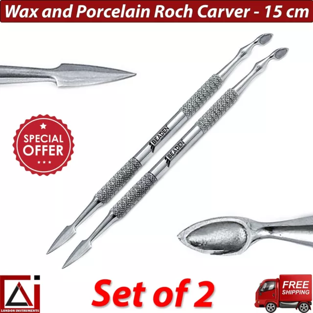 Dental Roach Carver wax Porcelain and modelling carvers laboratory Tools 2 Pcs