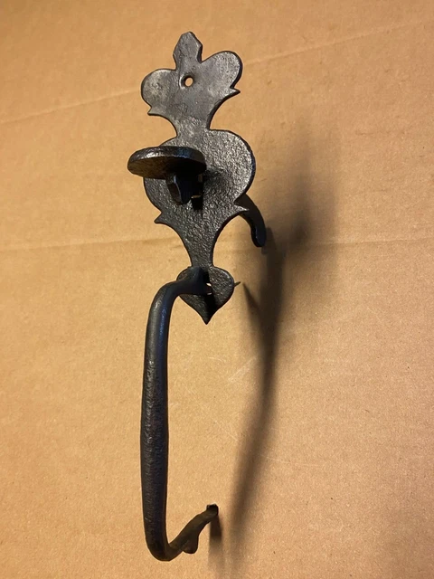 ANCIEN GRAND LOQUET de porte à poucier en fer forgé, poignée, loquet