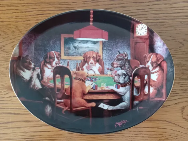 An Ace in the Hole - C M Coolidge - Franklin Mint Oval Plate 22 cm x 17 cm