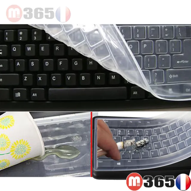 Protection clavier ordinateur pc silicone protège clavier pc universel