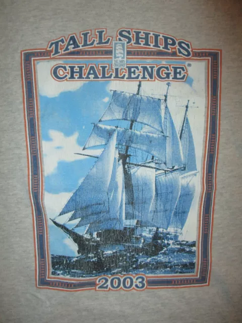 vtg TALL SHIPS CHALLENGE T SHIRT Great Lakes Sailing Boat Rigged Schooner Brig M