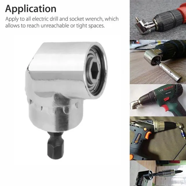 1PCS 105 Angle 1/4 6mm Extension Hex Drill Bit Screwdriver Socket Holder Adaptor