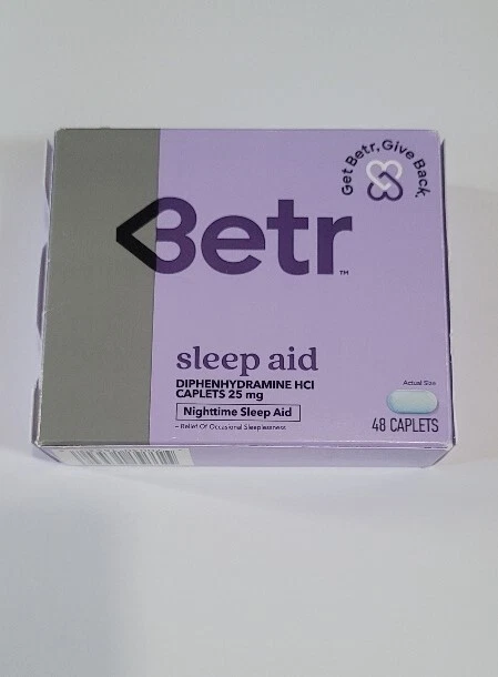 Ayuda nocturna para dormir Betr Remedies (L1) difenhidramina HCI 25 mg, 48 tabletas
