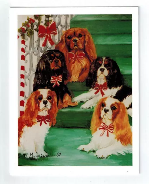 Cavalier King Charles Spaniel Holiday Greeting Card Set 6 Cards By Ruth Maystead