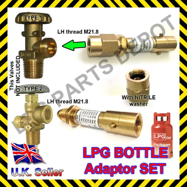 LPG GPL UK Adaptateur de remplissage pour réservoir de gaz propane à  baïonnette avec valve de retour : : Auto et Moto