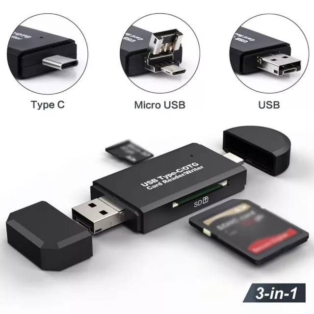Beikell Dual USB 3.0 and USB-C Memory Card Reader - Supports SD, Micro SD,  SDXC, SDHC, and More. Compatible with MacBook, iPad, Galaxy S21, and More.
